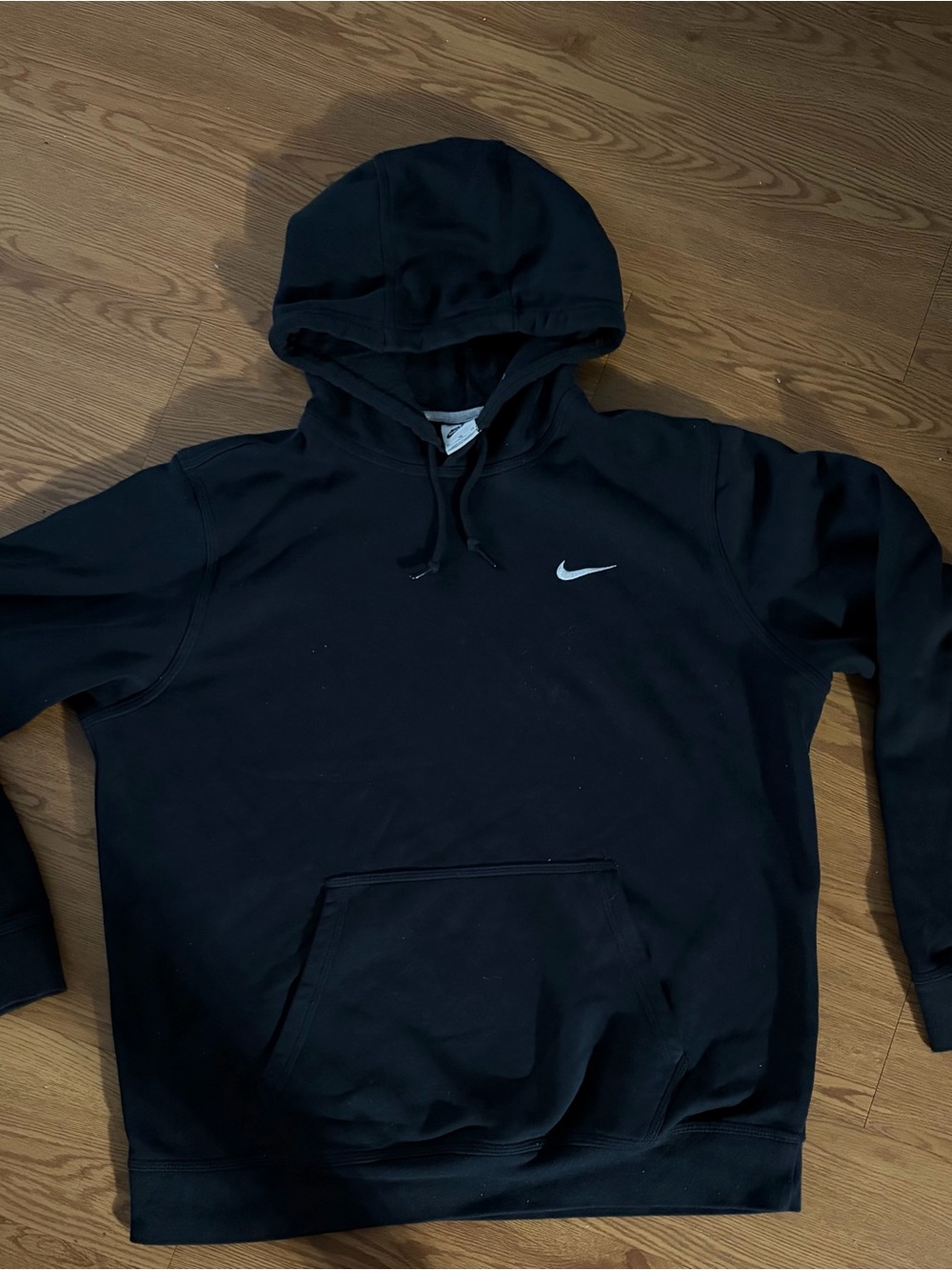 Nike Black XL Pullover Hoodie with White Swoosh